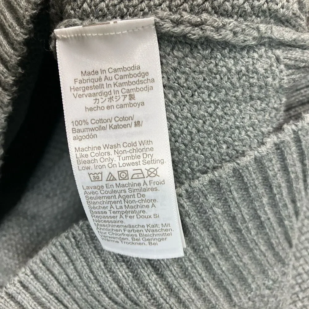 J Crew Sweater Mens S Gray Crewneck Premium Basket-stitch Cotton Layering